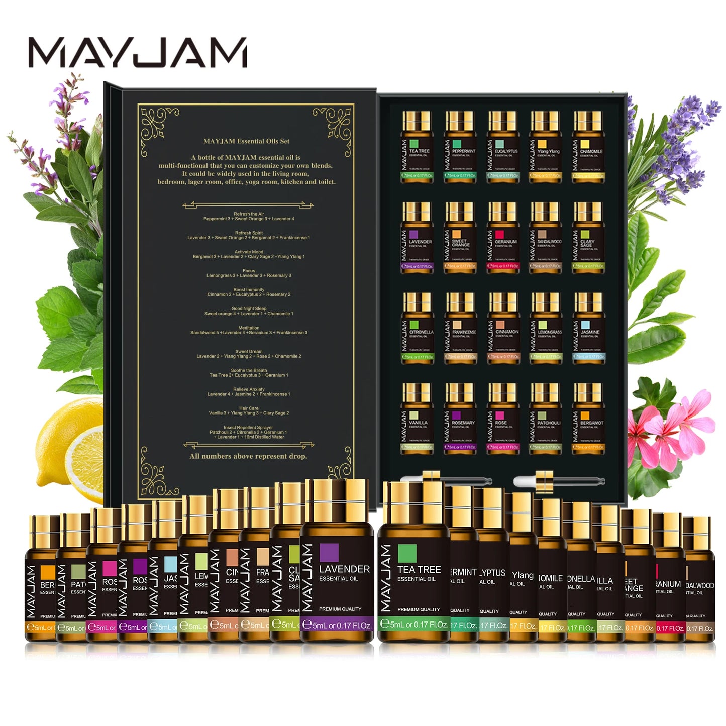 MAYJAM Pure Essential Oil Kit For Diffusers And Aromatherapy