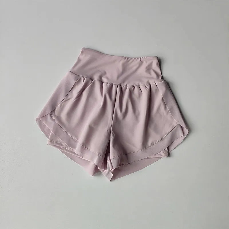 Womens Mesh Quick Dry 2 In 1 Yoga Fitness Running Shorts