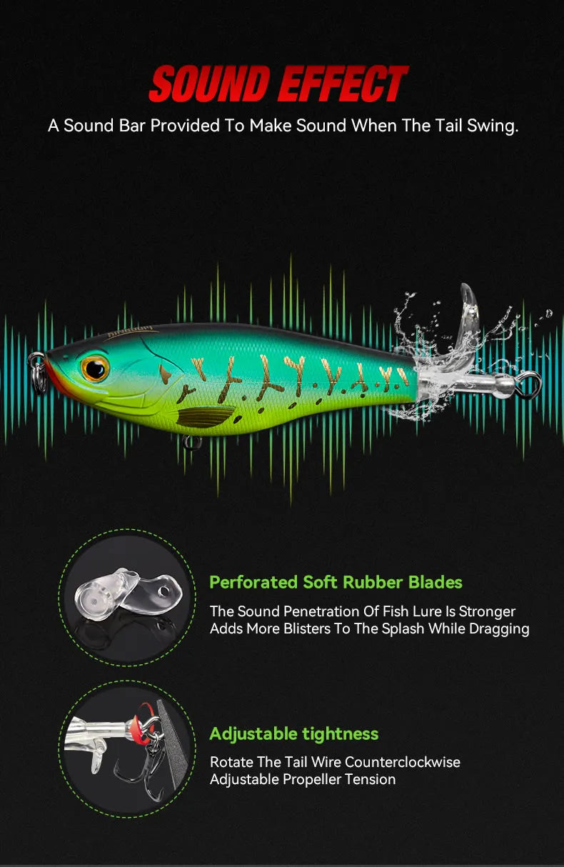 Kingdom Topwater Artificial Popper Lures For Bass And Pike