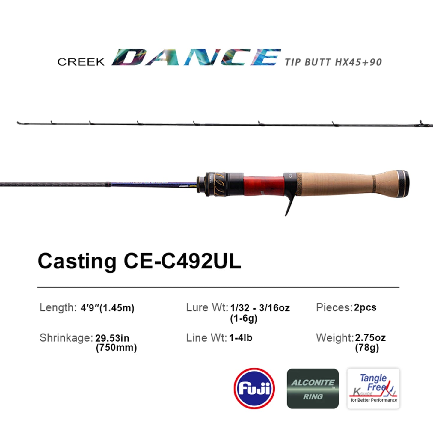 Purelure Creek Dance Ultralight Trout Spinning Rod Fuji Guides