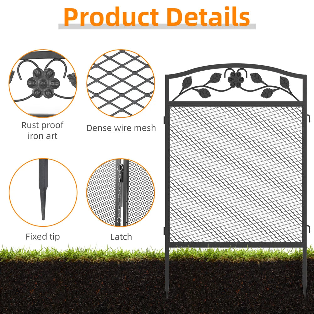 BORWART Tall Wrought Iron Dog Fence Panels For Pet Containment