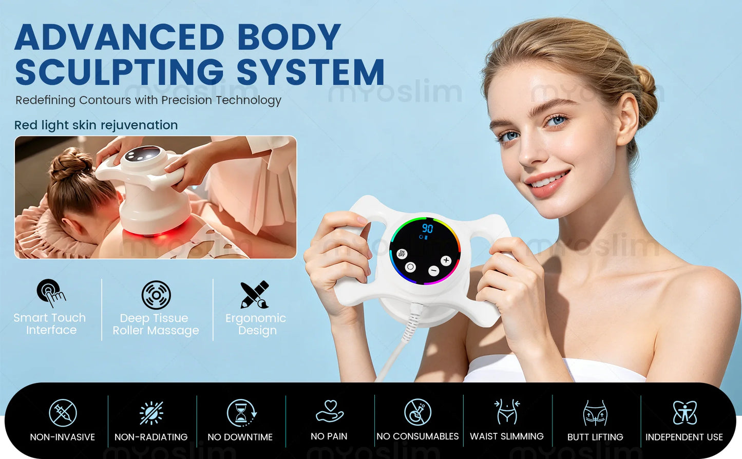 MYOSLIM 360 Degree Rotation Body Contouring Roller Massager