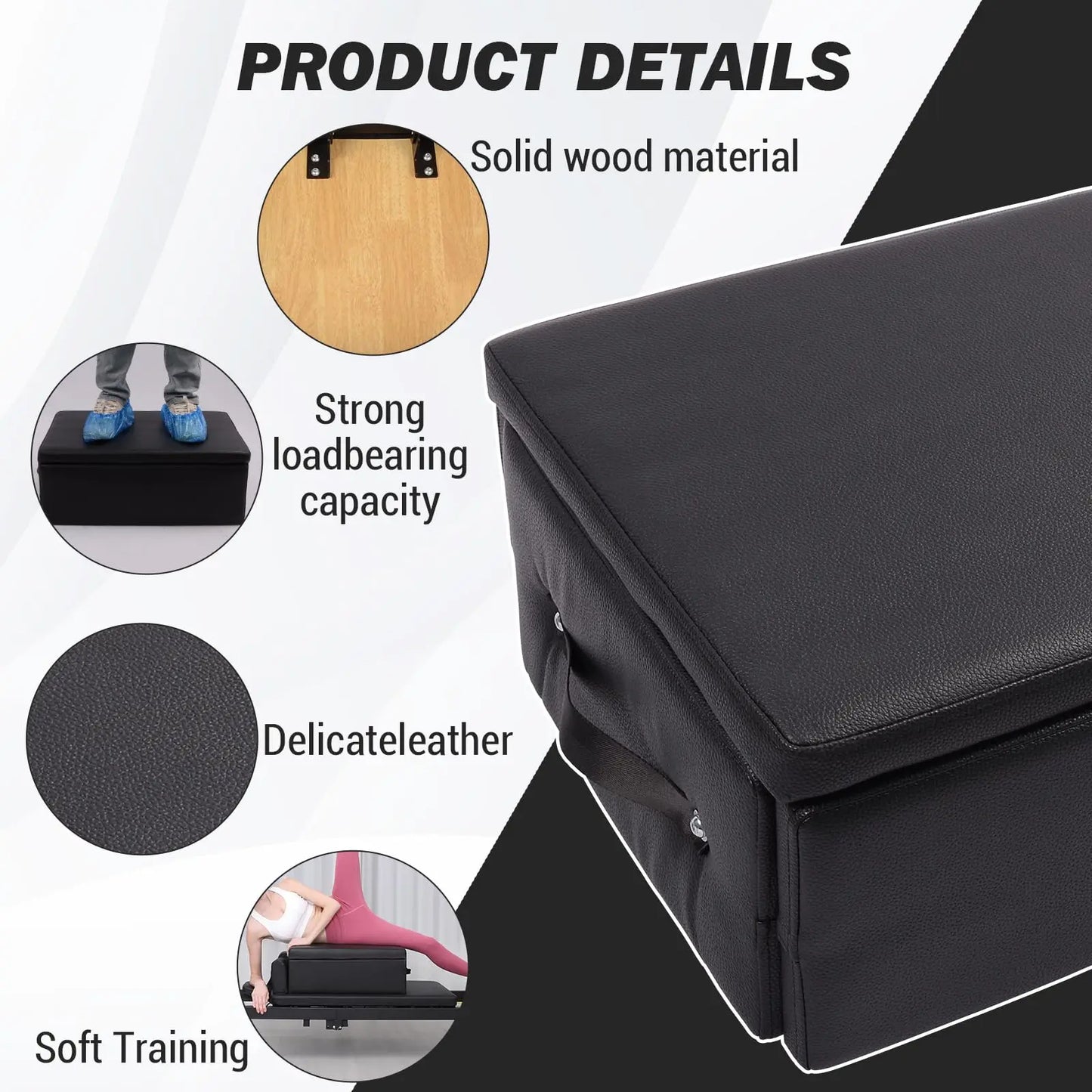 HiMISS Portable Pilates Reformer Sit Box For Home Workouts And Stretching
