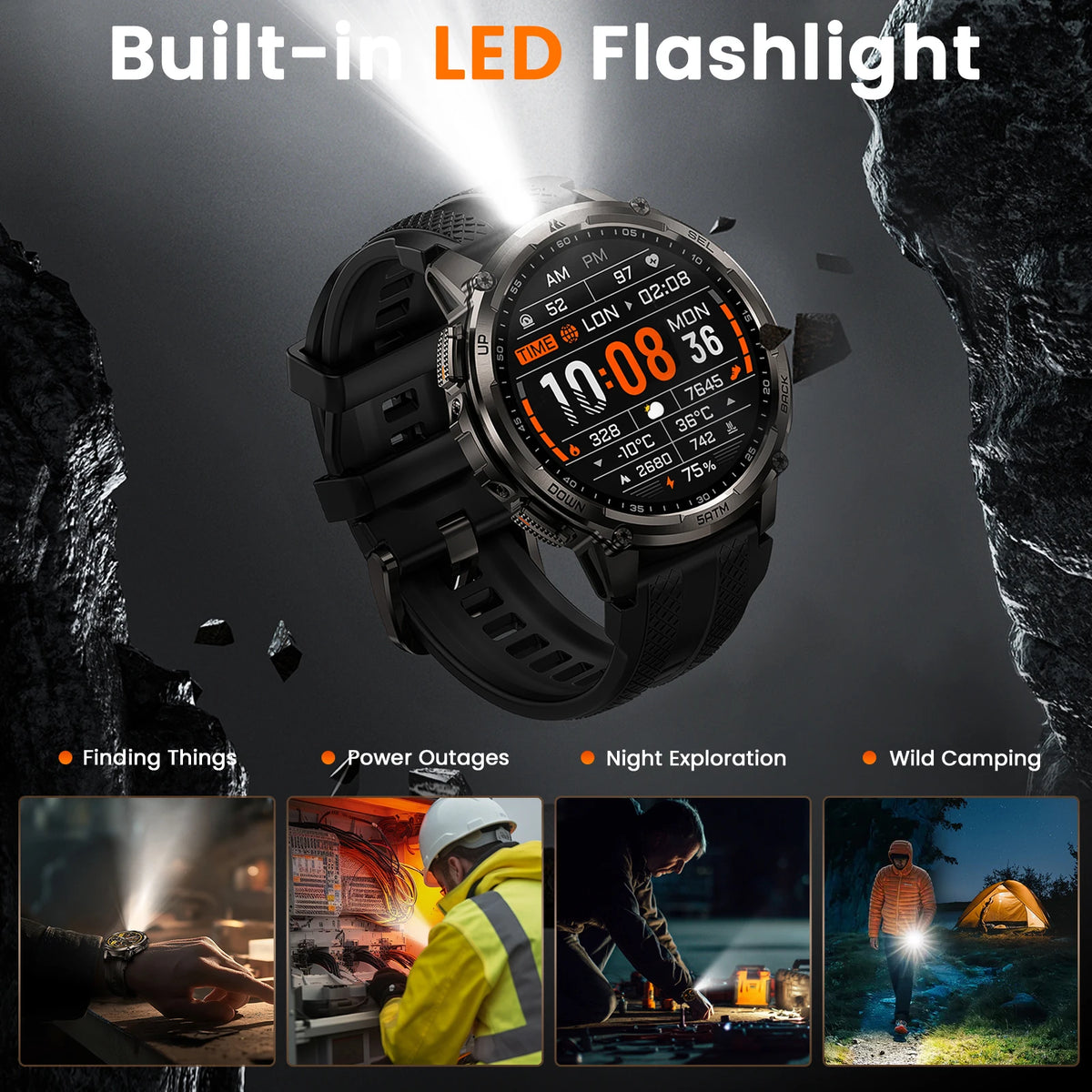 KOSPET Tank T4C Rugged Smartwatch With GPS Fitness Tracking