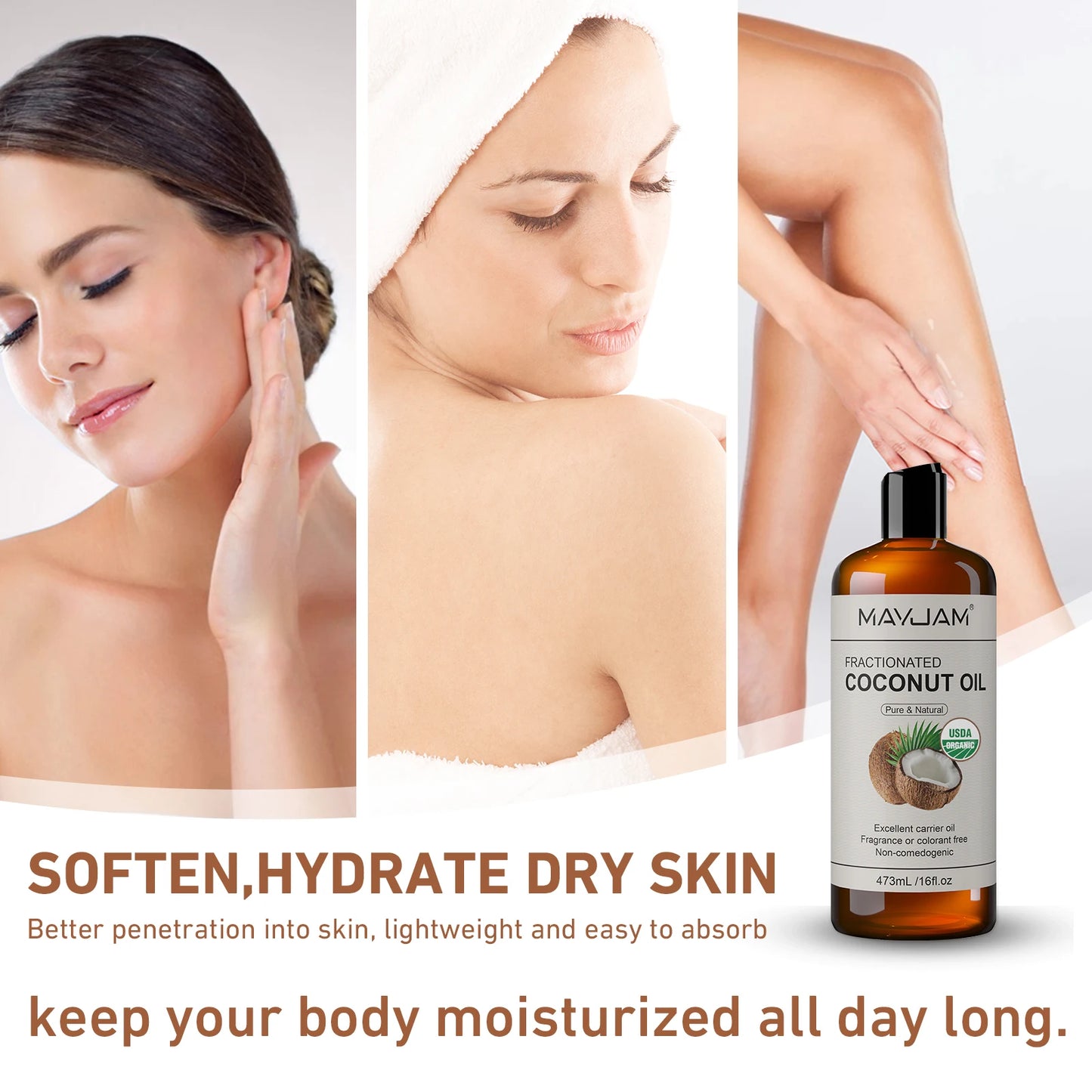 MAYJAM Pure Castor Oil And Fractionated Coconut Oil For Skin
