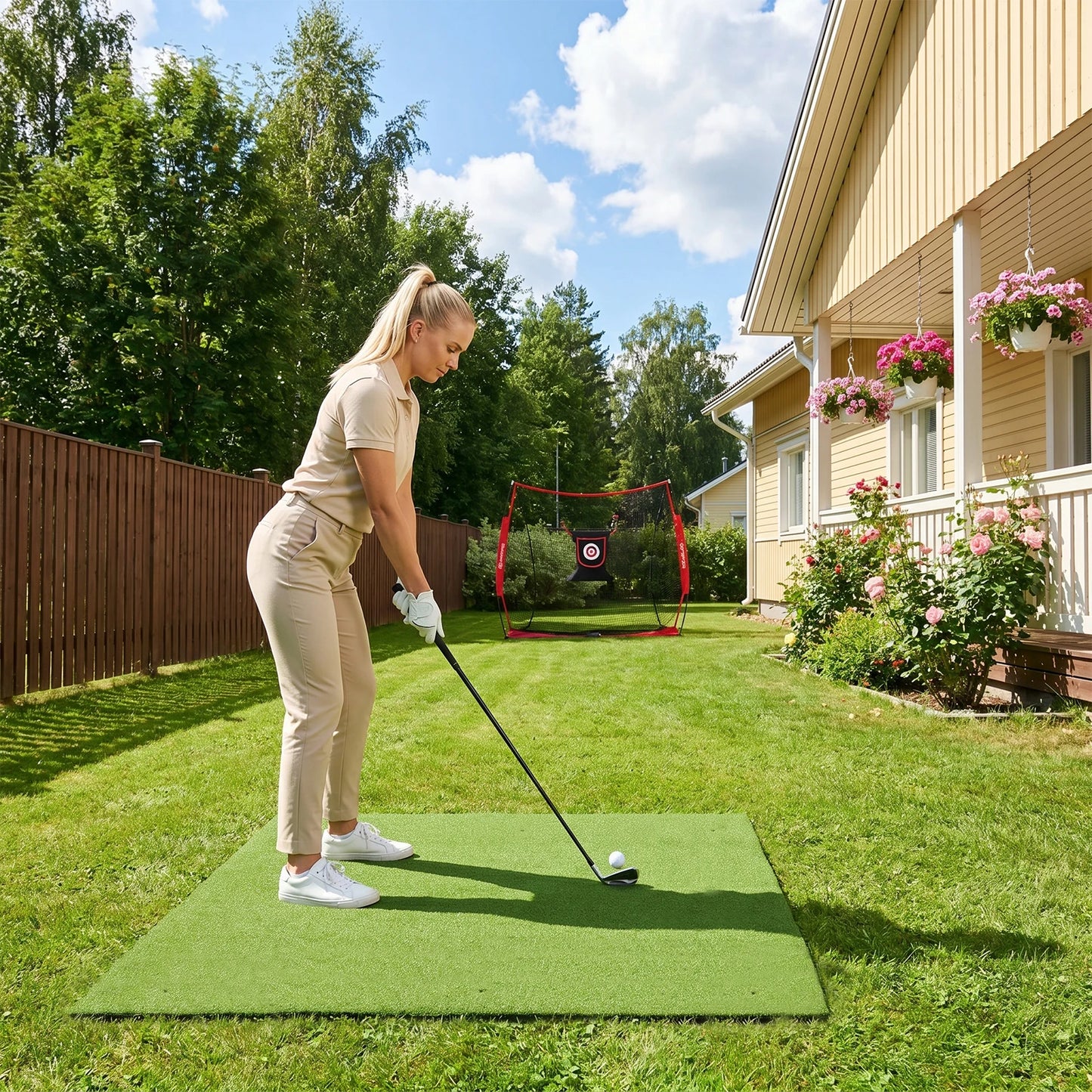 Golf Hitting Mat Synthetic Turf Training Aid For Indoor Practice