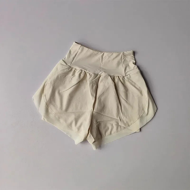 Summer Women's Sports Shorts Mesh 2 In 1 Quick-dry Yoga Shorts Breathable Fitness Shorts High Waist Fitness Running Shorts