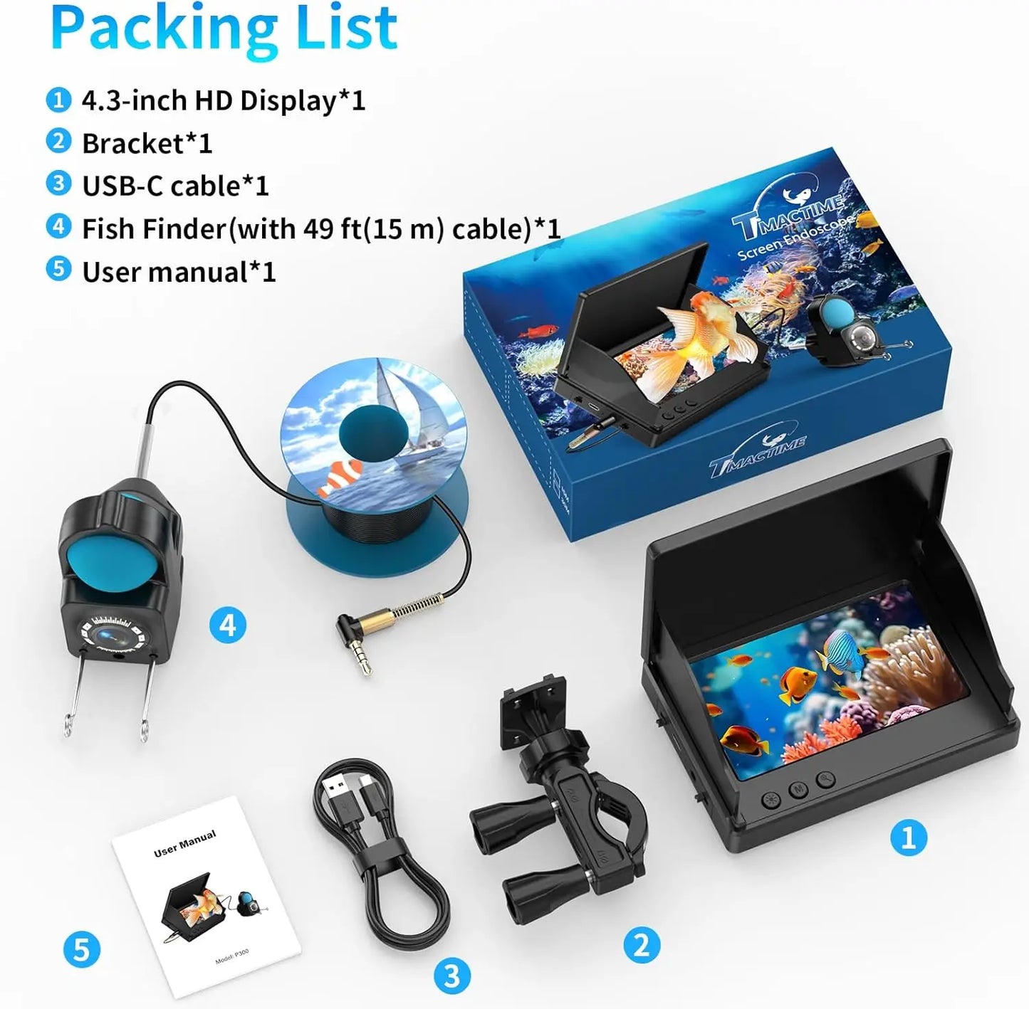 Waterproof Underwater Fishing Camera With 1080P HD Night Vision