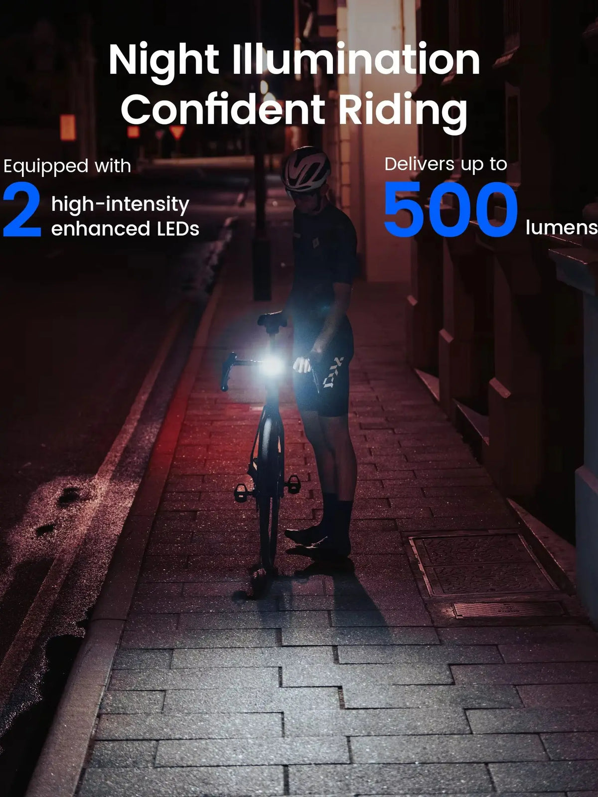 RAVEMEN FR500 USB-C Rechargeable Bicycle Headlight With Auto On Off
