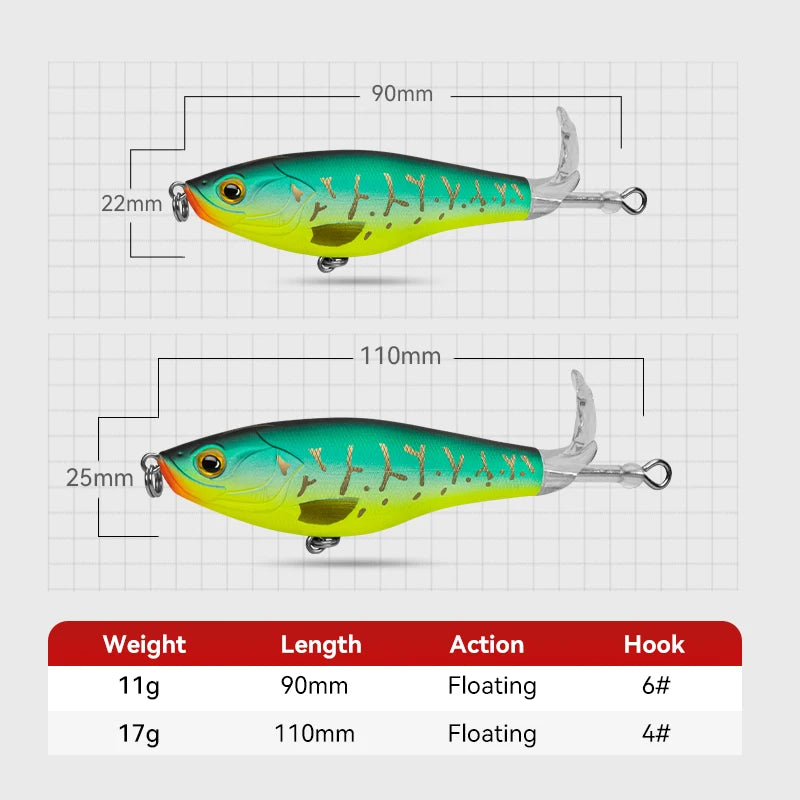 Kingdom Topwater Artificial Popper Lures For Bass And Pike