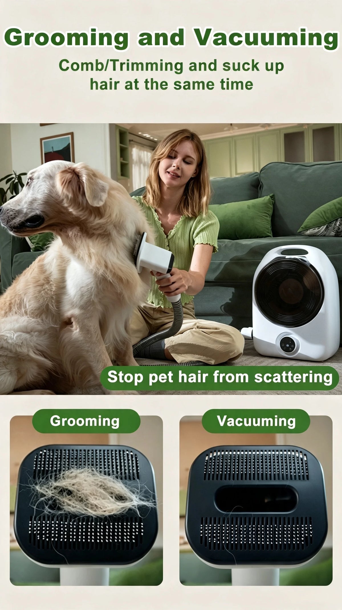 5-in-1 Pet Grooming Vacuum Kit With Clippers And Dryer