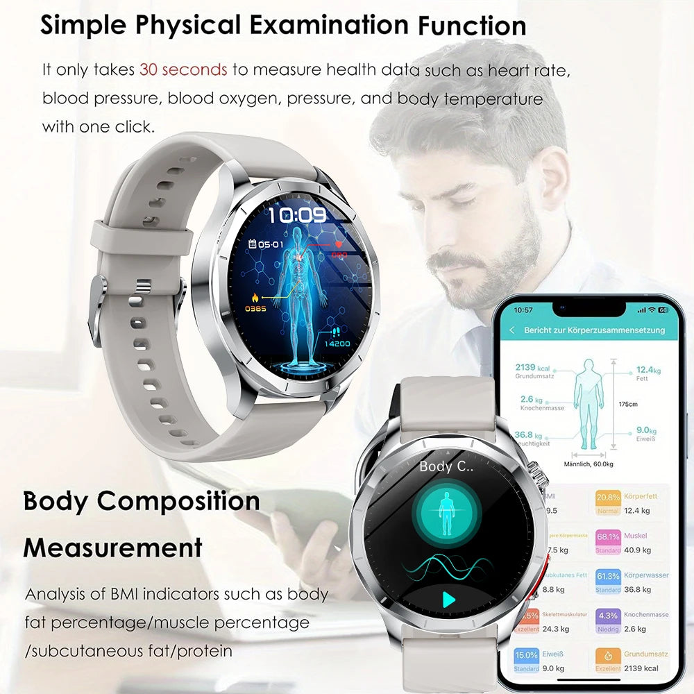 Marsyu ECG PPG Health Smartwatch With Sapphire Display