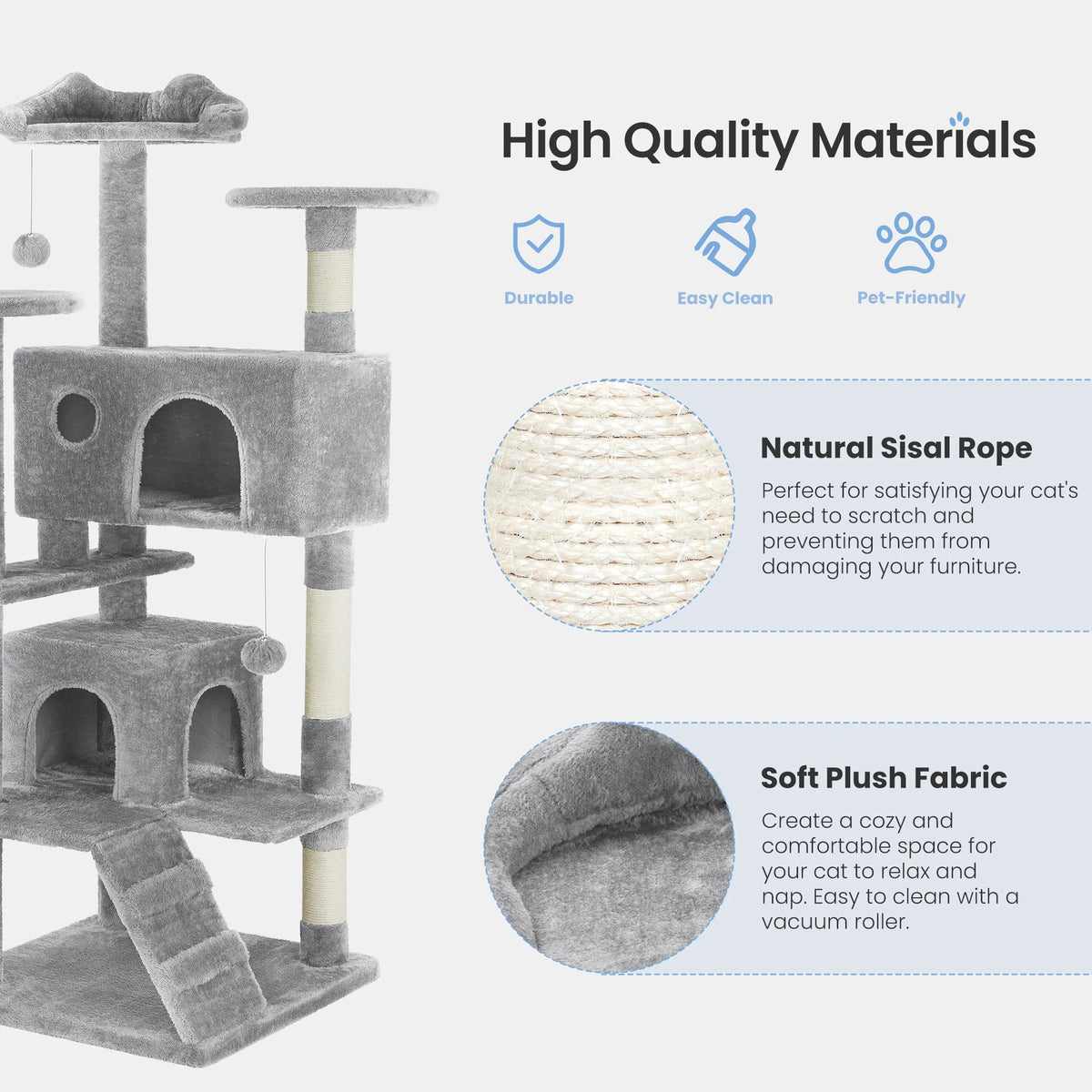 MCQ Multi-Level Cat Tree With Scratching Post Condo Toys