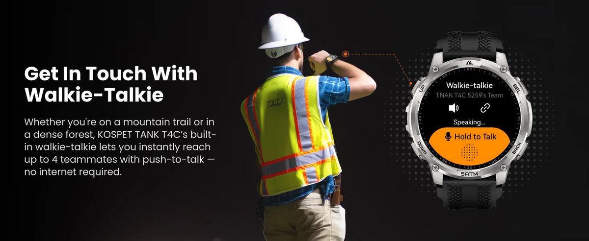 KOSPET Tank T4C Rugged Smartwatch With GPS Fitness Tracking