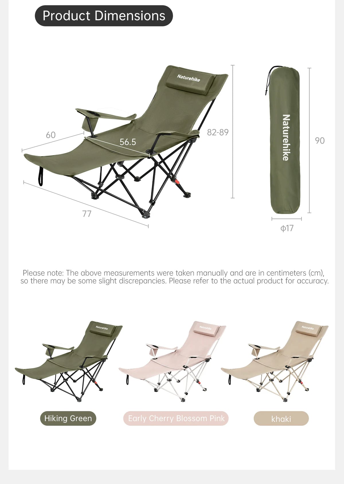 Naturehike Adjustable Folding Reclining Camping Chair With Footrest