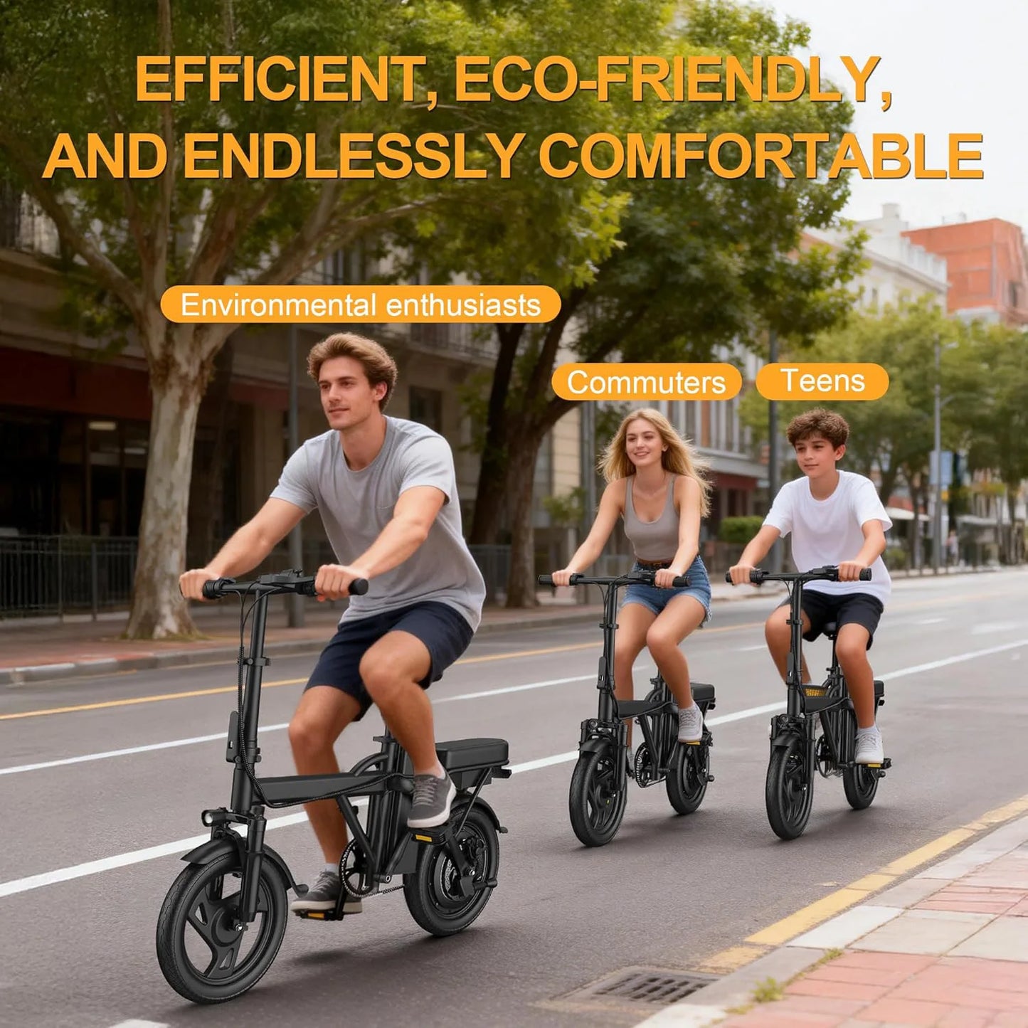 Ladped Foldable Dual Seat Electric Bike With 500W Motor