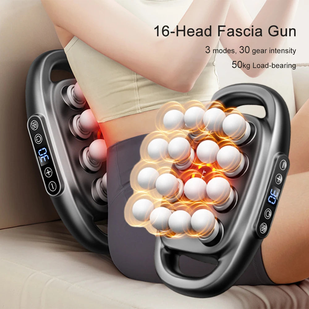 Foreverlily 16 Head Fascia Gun Full Body Massager With 9 Modes