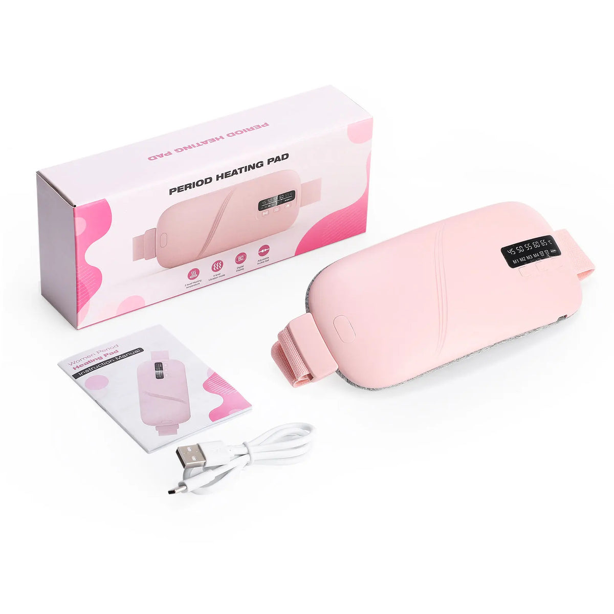 PASTSKY Electric Heating Vibration Waist Massage Belt for Period Relief