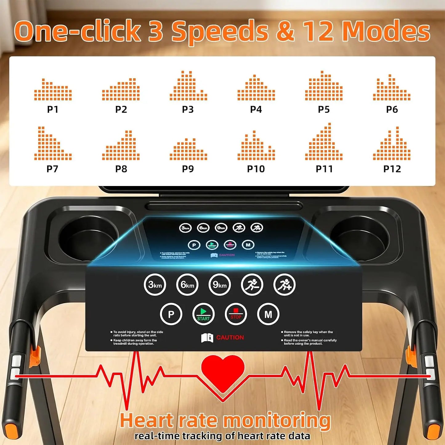 Foldable Walking Pad Treadmill With Incline And Bluetooth Speaker