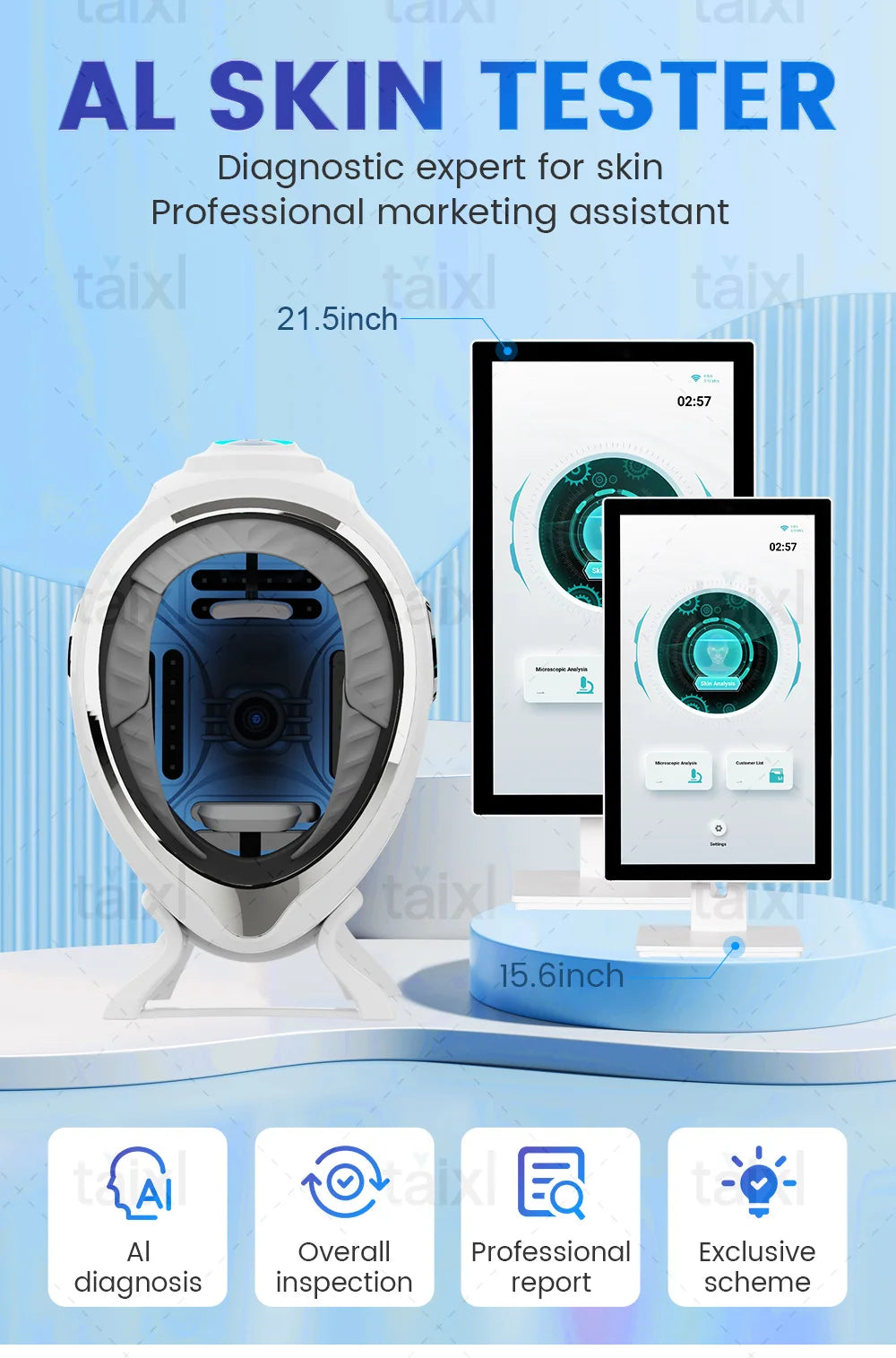 AI Skin Analyzer For Beauty Salons With 10 Spectrum Imaging
