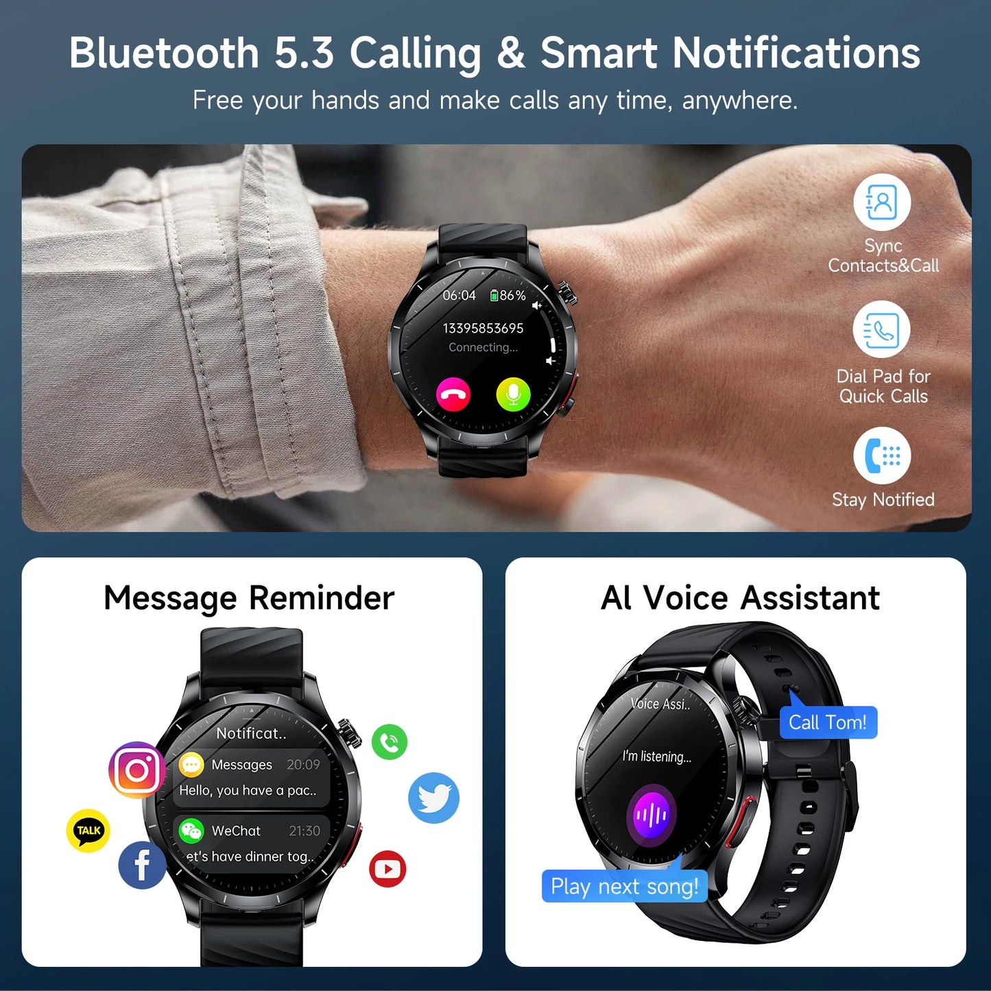 Marsyu ECG PPG Health Smartwatch With Sapphire Display