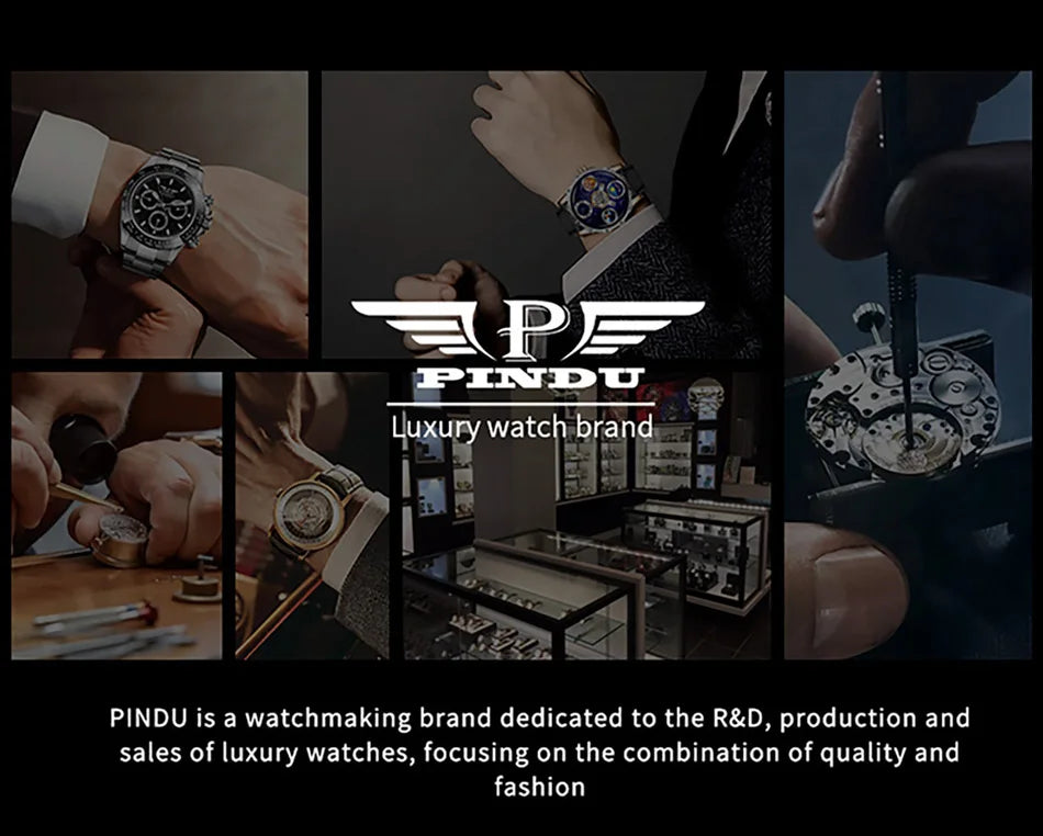 PINDU Design Men Wristwatches Top Brand Luxury Robot Astronaut Space Series Watch Men Sapphire Luminous Waterproof Watches