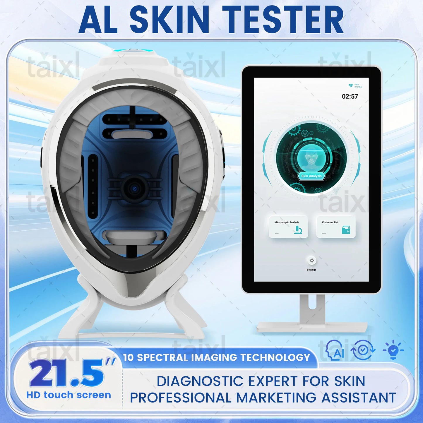 AI Skin Analyzer For Beauty Salons With 10 Spectrum Imaging