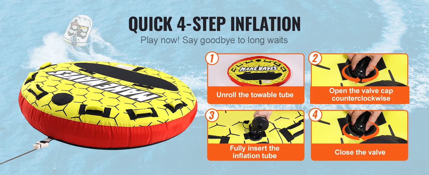SucceBuy Inflatable Towable Tube For Boating And Water Sports