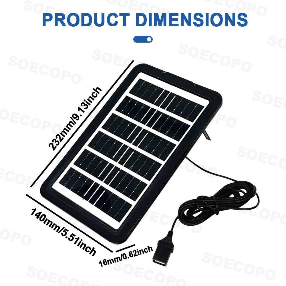 SOECOPO 30W Monocrystalline Solar Panel With USB Cable Included