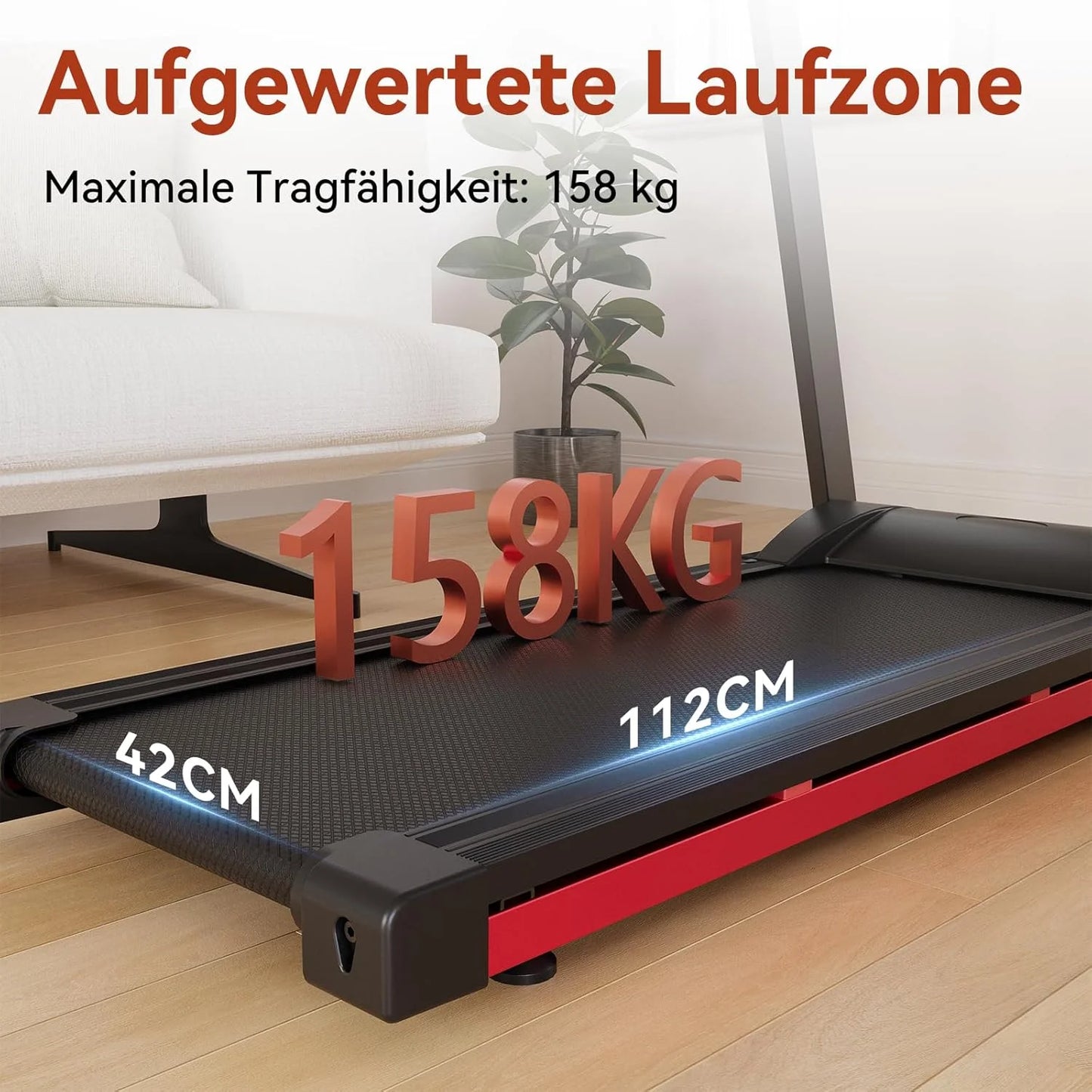Superun 3.5HP Foldable Treadmill With 6 Percent Incline App Control
