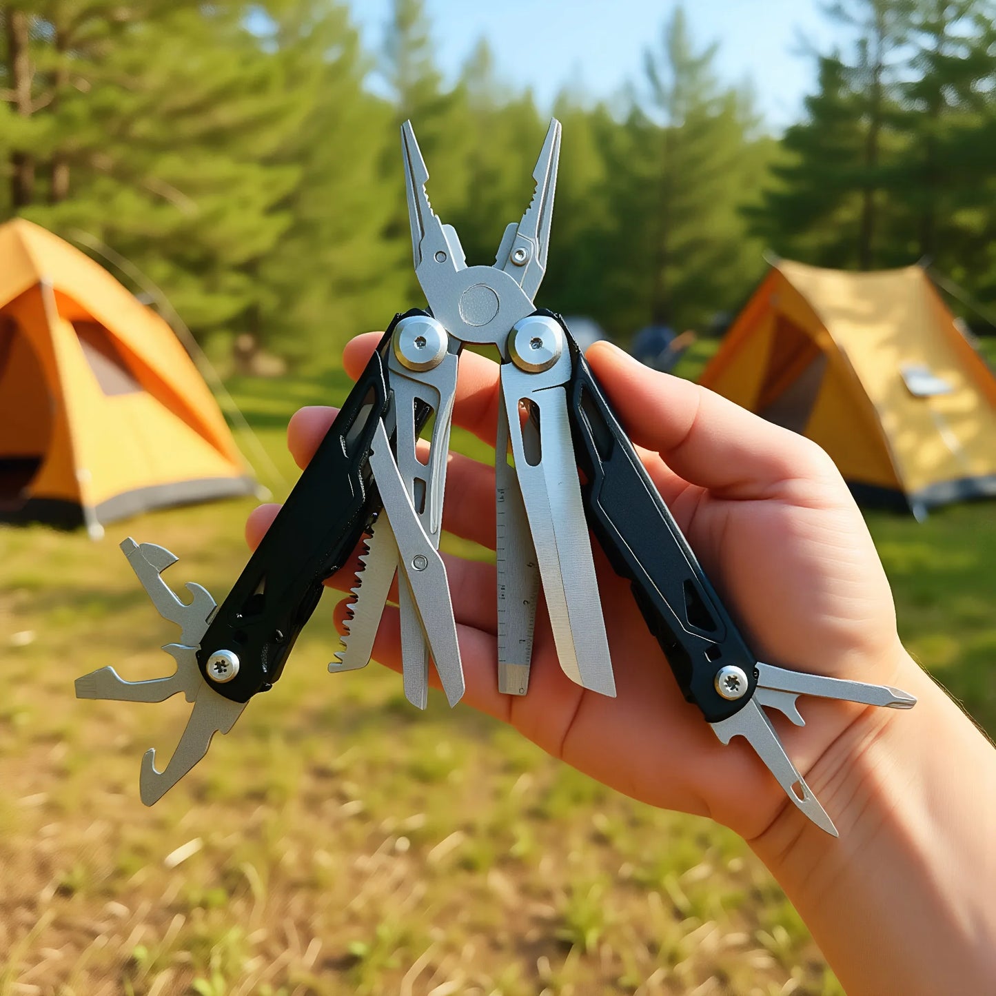 Stainless Steel Multitool Pliers Screwdriver Saw For Camping And Hiking