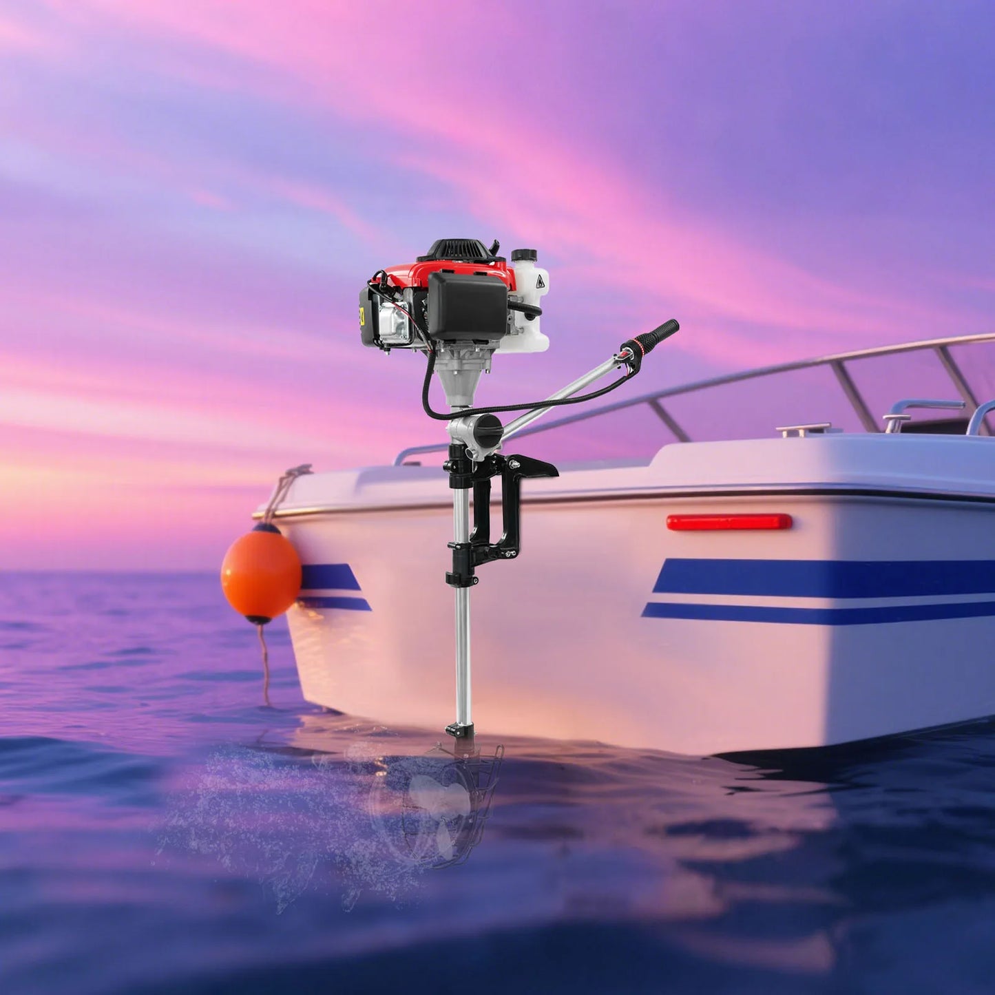 Bymaocar 4.0HP Gasoline Outboard Motor Air Cooled Single Cylinder Engine