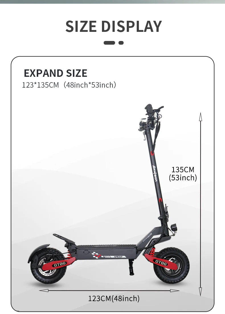 Arwibon GT06 1200W High Performance Adult Electric Scooter