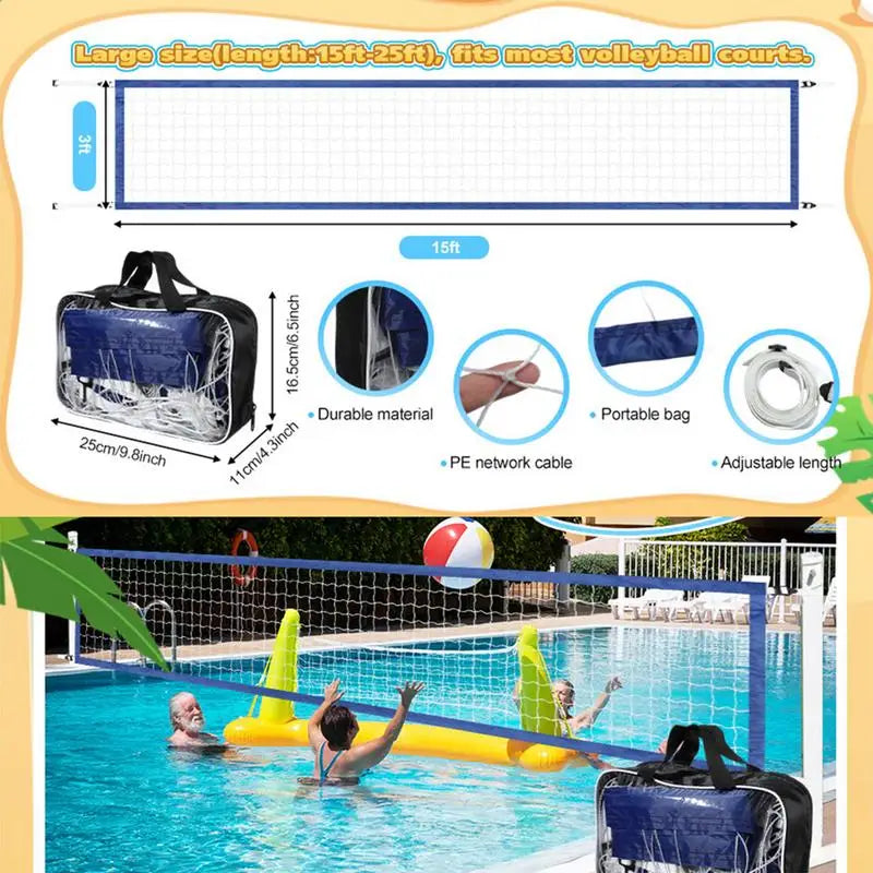 Durable Portable Pool Volleyball Net For Backyard Fun