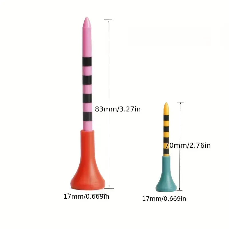 Unbreakable Golf Tees With Rubber Heads for Reduced Friction
