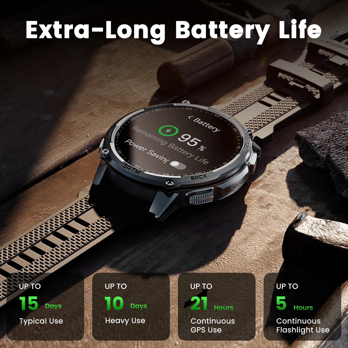KOSPET Tank T4C Rugged Smartwatch With GPS Fitness Tracking