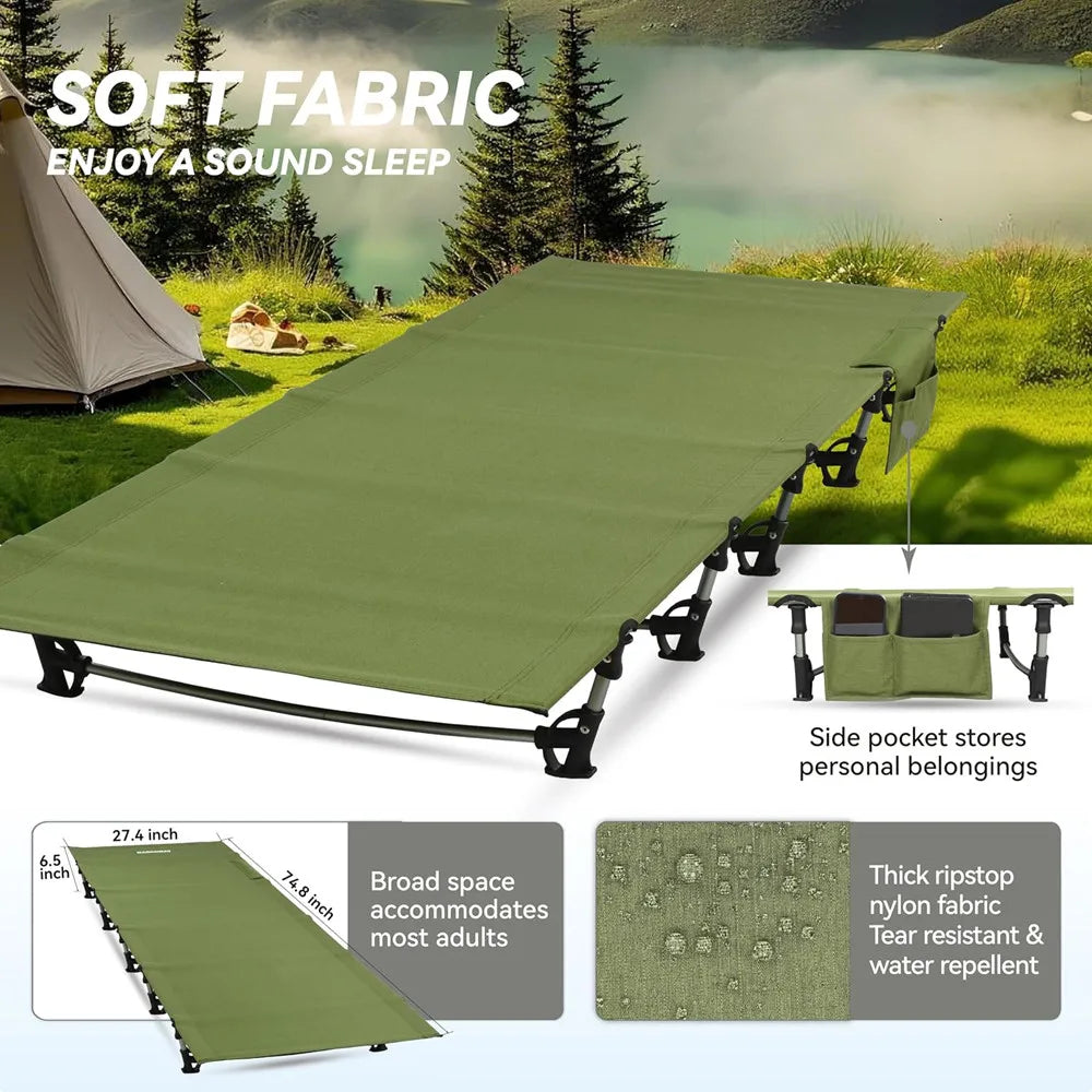 Portable Folding Camping Cot for Hiking Travel and Backpacking