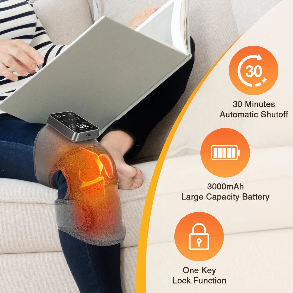 Hailicare Heated Knee Massager With Vibration And Cordless Heat Therapy