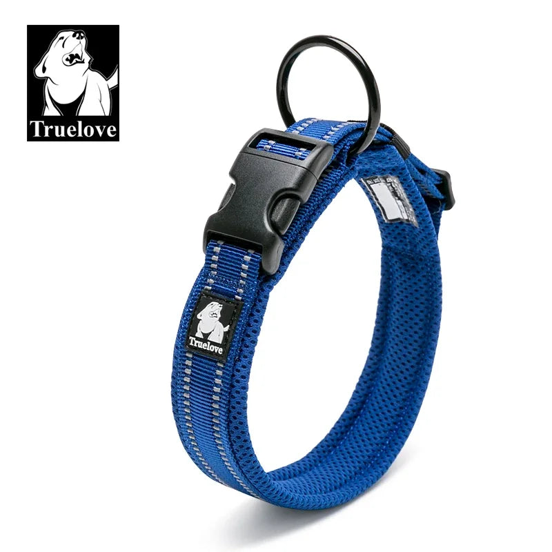 TRUELOVE Adjustable Reflective Padded Nylon Dog Collar