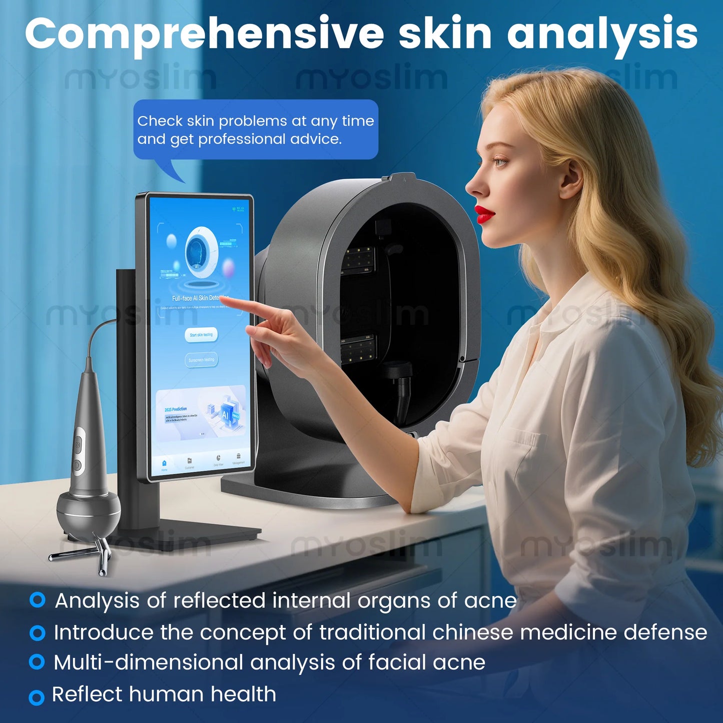 MYOSLIM 3D Pro Facial Scanner X5Pro Camera UV Skin Analysis