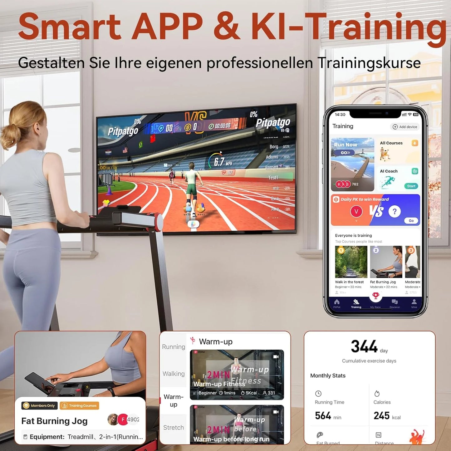 Superun 3.5HP Foldable Treadmill With 6 Percent Incline App Control