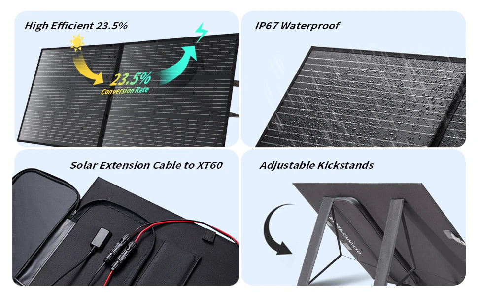 MHPOWOS 110W Foldable Portable Solar Panel For RV Camping