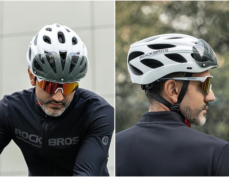 Rockbros Lightweight Cycling Helmet With Goggles For Road And Mountain