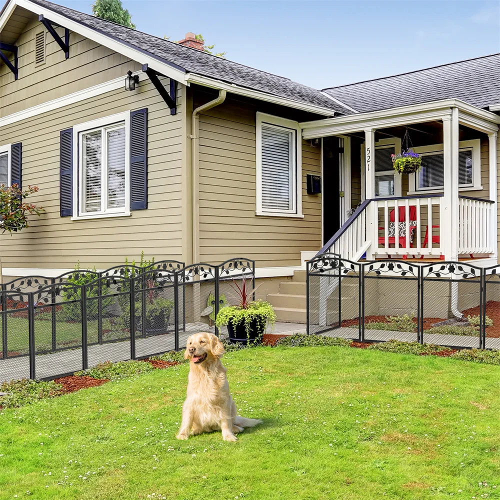 BORWART Tall Wrought Iron Dog Fence Panels For Pet Containment