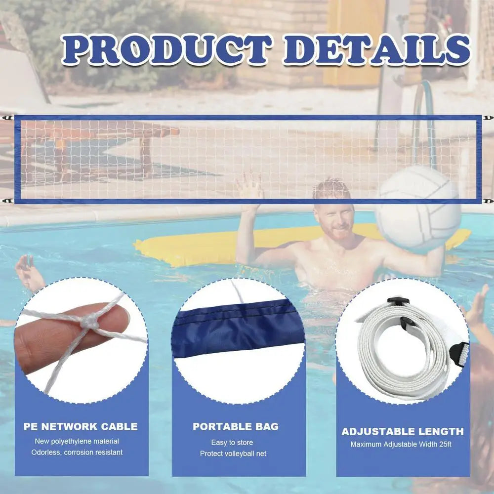 Durable Portable Pool Volleyball Net For Backyard Fun