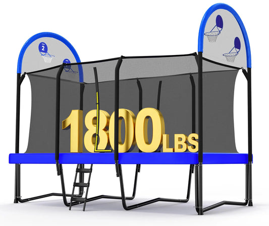 Zupapa 1800LBS Weight Capacity Rectangle Trampoline 10x17FT 9X15FT 8X14FT Outdoor Square Gymnastics Trampolines