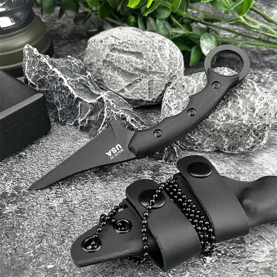 DIY Supplies Outdoor Knife With G10 Handle 8Cr13Mov Blade Camping