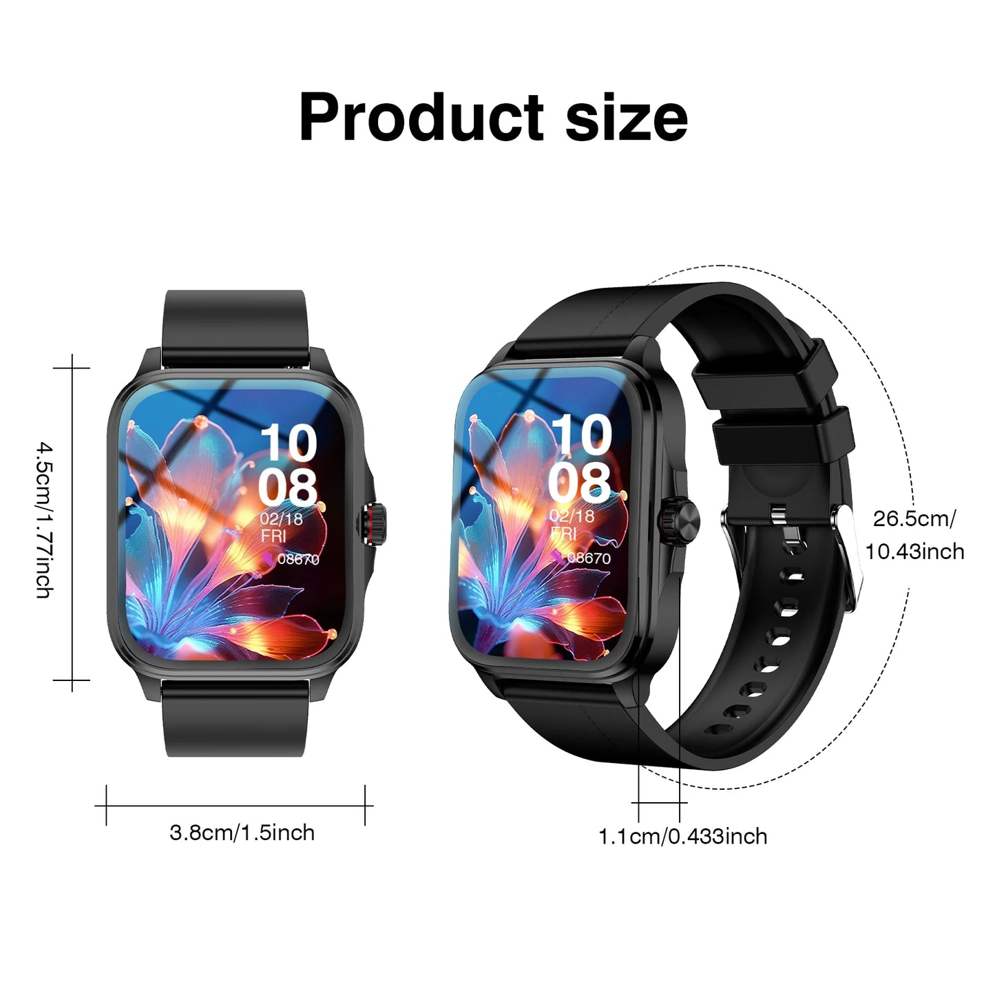 Odelettevcy Smartwatch With Wireless Calling And Fitness Tracking