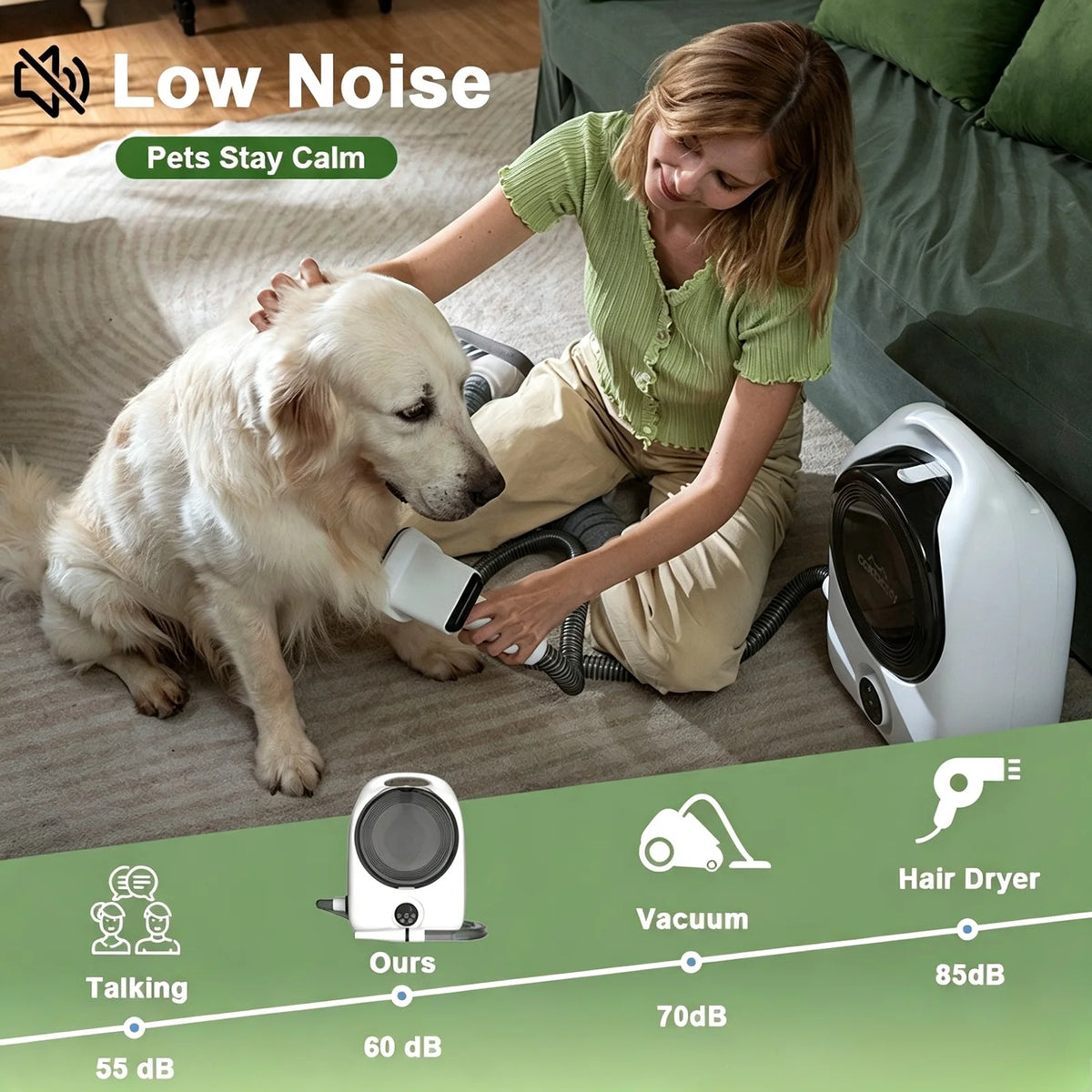 5-in-1 Pet Grooming Vacuum Kit With Clippers And Dryer
