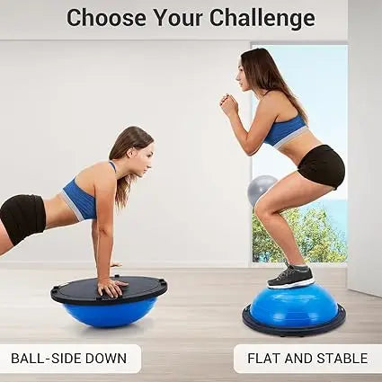 Balance Ball Trainer Set With Non Slip Base Includes Bands And Pump
